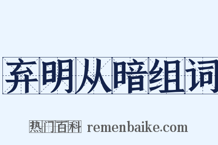 弃明从暗组词是什么意思的图片